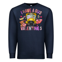 Navy i have a bus full of valentines Premium Sweatshirt - CowhideDigitalArt