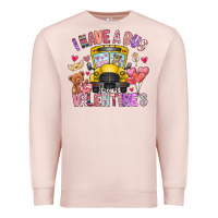 Pale Pink i have a bus full of valentines Premium Sweatshirt - CowhideDigitalArt