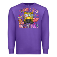 Purple i have a bus full of valentines Premium Sweatshirt - CowhideDigitalArt