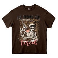 Chocolate Brown im trying but tired Heavy Core Tee - MaliasSmallBusiness