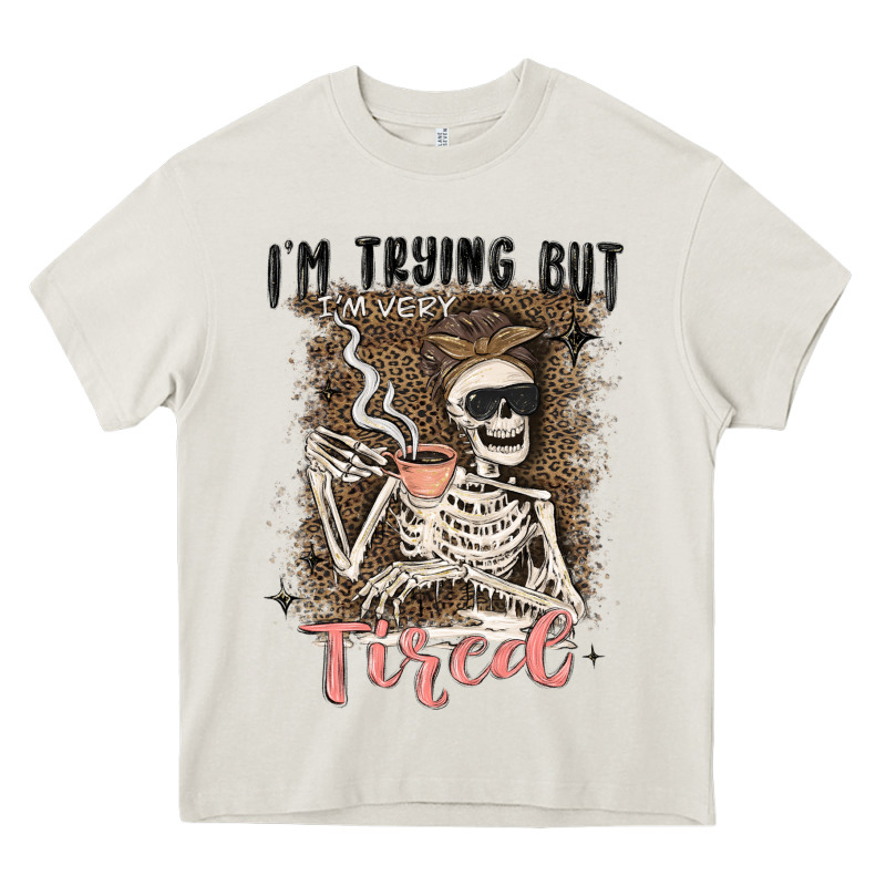 Im Trying But Tired Heavy Core Tee by MaliasSmallBusiness | Teevron