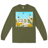 Army Green spread kindness with dandelions Long Sleeve Tee - TumblerDesignByShophia