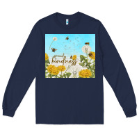Navy spread kindness with dandelions Long Sleeve Tee - TumblerDesignByShophia