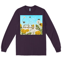 Plum spread kindness with dandelions Long Sleeve Tee - TumblerDesignByShophia