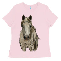 Bubblegum Pink horse Ladies Tee - RanaPortraitStore