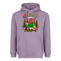 Lavender merry christmas car Heavyweight Hoodie - CowhideDigitalArt