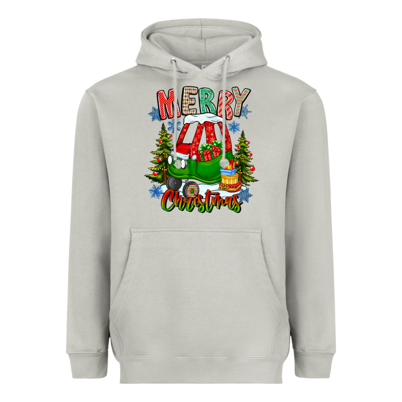 Merry Christmas Car Heavyweight Hoodie by CowhideDigitalArt | Teevron