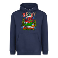 Navy merry christmas car Heavyweight Hoodie - CowhideDigitalArt