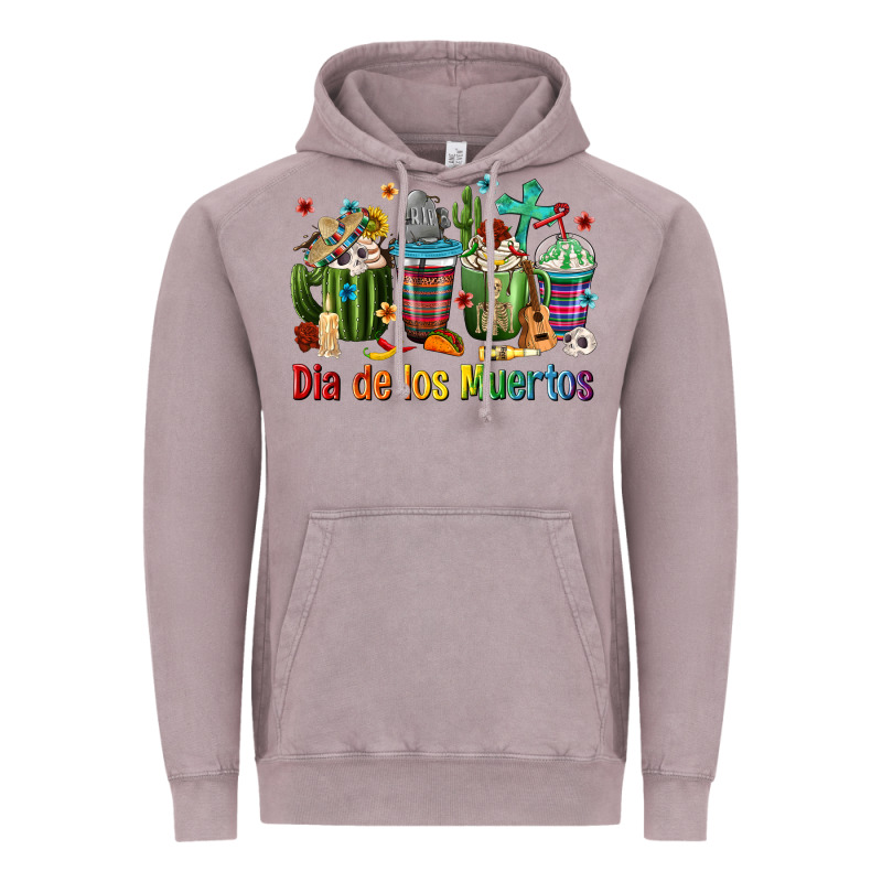 Mexican Dia De Los Muertos Coffee Cups Vintage Hoodie by texasbilliewilder | Teevron