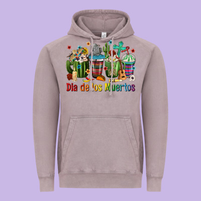 Mexican Dia De Los Muertos Coffee Cups Vintage Hoodie Designed By Texasbilliewilder