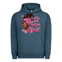 Pigment Midnight Navy in october we wear pink Urban Hoodie - BarkalooDesign