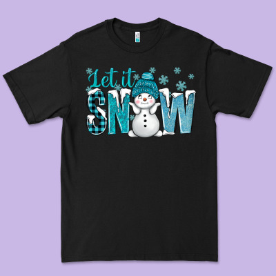 Let It Snow With Cute Snowman Bbs Premium Tee Designed By Bundleandbundleshop