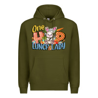 Army Green one hip lunch lady easter day Premium Hoodie - FaDigitalArtStudio
