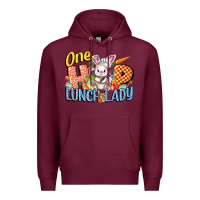 Burgundy one hip lunch lady easter day Premium Hoodie - FaDigitalArtStudio