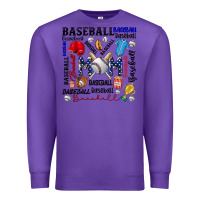 Purple baseball mom Premium Sweatshirt - CowhideDigitalArt