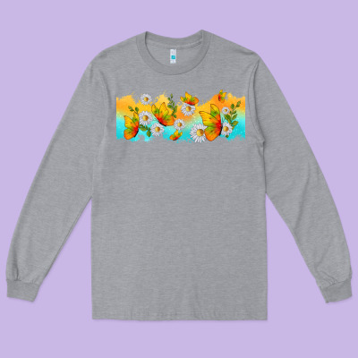 Butterflies Summer Long Sleeve Tee Designed By Tumblerdesignbyshophia