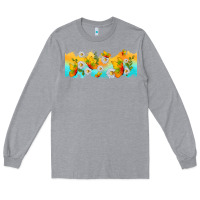 Heather Grey butterflies summer Long Sleeve Tee - TumblerDesignByShophia