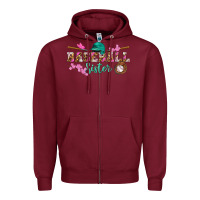 Burgundy baseball sister Zipper Hoodie - BundleAndBundleShop