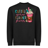 Black coffee gives me teacher powers Heavyweight Sweatshirt - OliviaCreatesArt