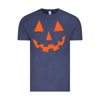 Vintage Denim Halloween Pumpkin Face Gift Creepy Spooky Horror Vintage Tee - maiPhamDesign