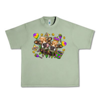 Oil Green Mardi Gras heifers Urban Heavy Tee - NancyCooperArtShop