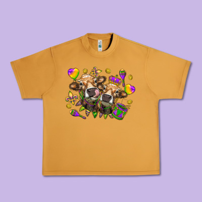 Mardi Gras Heifers Urban Heavy Tee Designed By Nancycooperartshop