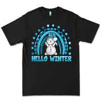 Black hello winter rainbow with snowman bbs Premium Tee - BundleAndBundleShop
