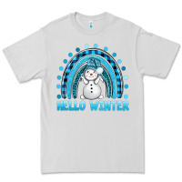 Dove Grey hello winter rainbow with snowman bbs Premium Tee - BundleAndBundleShop