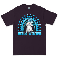 Plum hello winter rainbow with snowman bbs Premium Tee - BundleAndBundleShop