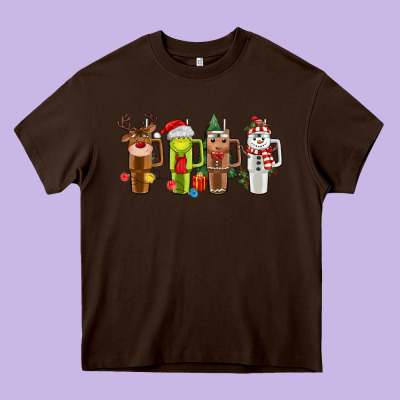 Obsessive Cup Disorder Christmas Heavy Core Tee Designed By Maliassmallbusiness