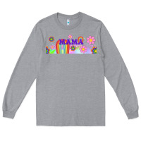 Heather Grey boho retro floral mama Long Sleeve Tee - TumblerDesignByShophia