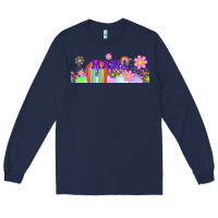 Navy boho retro floral mama Long Sleeve Tee - TumblerDesignByShophia