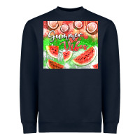 Navy Watermelon and coconut summer 20oz skinny tumbler Heavyweight Sweatshirt - FaDigitalArtStudio