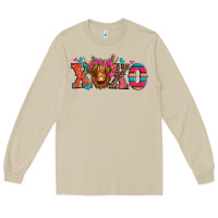 Mushroom xoxo valentine's day highland cow Long Sleeve Tee - Jasminsmagicworld