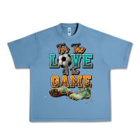 Pebble Blue For the love of the game Soccer Urban Heavy Tee - NancyCooperArtShop