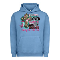 Pigment Pebble Blue she is loved Urban Hoodie - BarkalooDesign