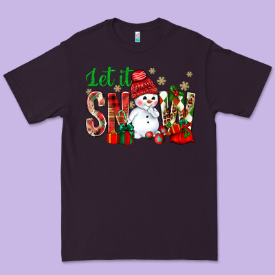 Let It Snow With Snowman Premium Tee Designed By Bundleandbundleshop