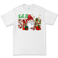 White let it snow with snowman Premium Tee - BundleAndBundleShop