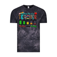 Cloud Black battery life of a teacher monday friday Vintage Tee - RanaPortraitStore