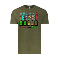 Vintage Olive battery life of a teacher monday friday Vintage Tee - RanaPortraitStore
