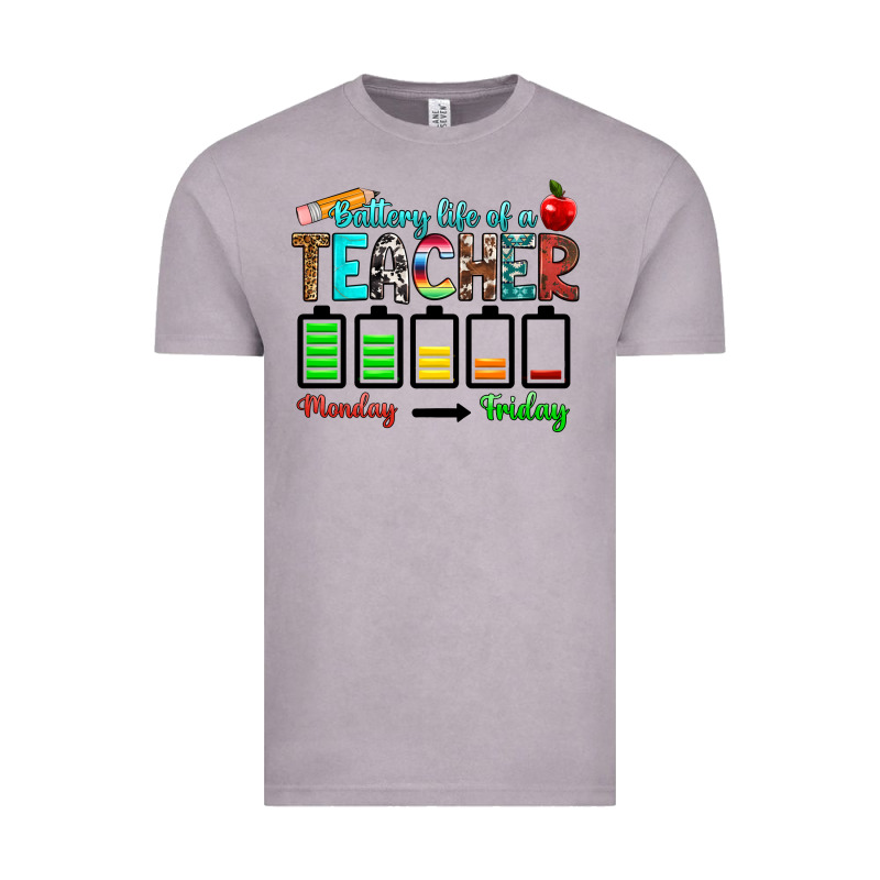 Battery Life Of A Teacher Monday Friday Vintage Tee by RanaPortraitStore | Teevron
