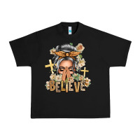 Black Silver White Believe Praying Caucasian Messy Bun Urban Heavy Tee - texasbilliewilder