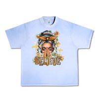 Grape Ice Silver White Believe Praying Caucasian Messy Bun Urban Heavy Tee - texasbilliewilder