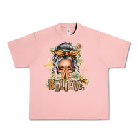 Salmon Silver White Believe Praying Caucasian Messy Bun Urban Heavy Tee - texasbilliewilder