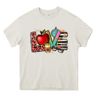 Cream love teacher Heavy Core Tee - NancyCooperArtShop
