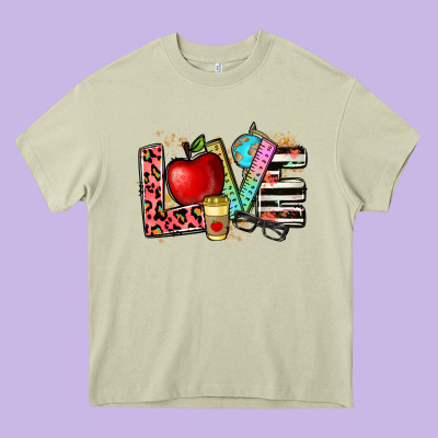 Love Teacher Heavy Core Tee Designed By Nancycooperartshop