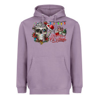 Lavender Merry Christmas  skull Heavyweight Hoodie - CowhideDigitalArt