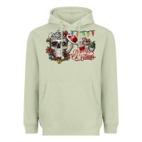 Matcha Merry Christmas  skull Heavyweight Hoodie - CowhideDigitalArt