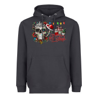 Smoke Merry Christmas  skull Heavyweight Hoodie - CowhideDigitalArt