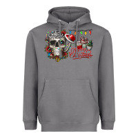 Storm Merry Christmas  skull Heavyweight Hoodie - CowhideDigitalArt